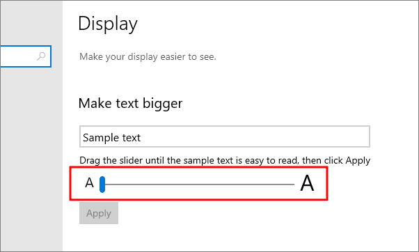 如何在 Windows 10 中更改文本/字体大小